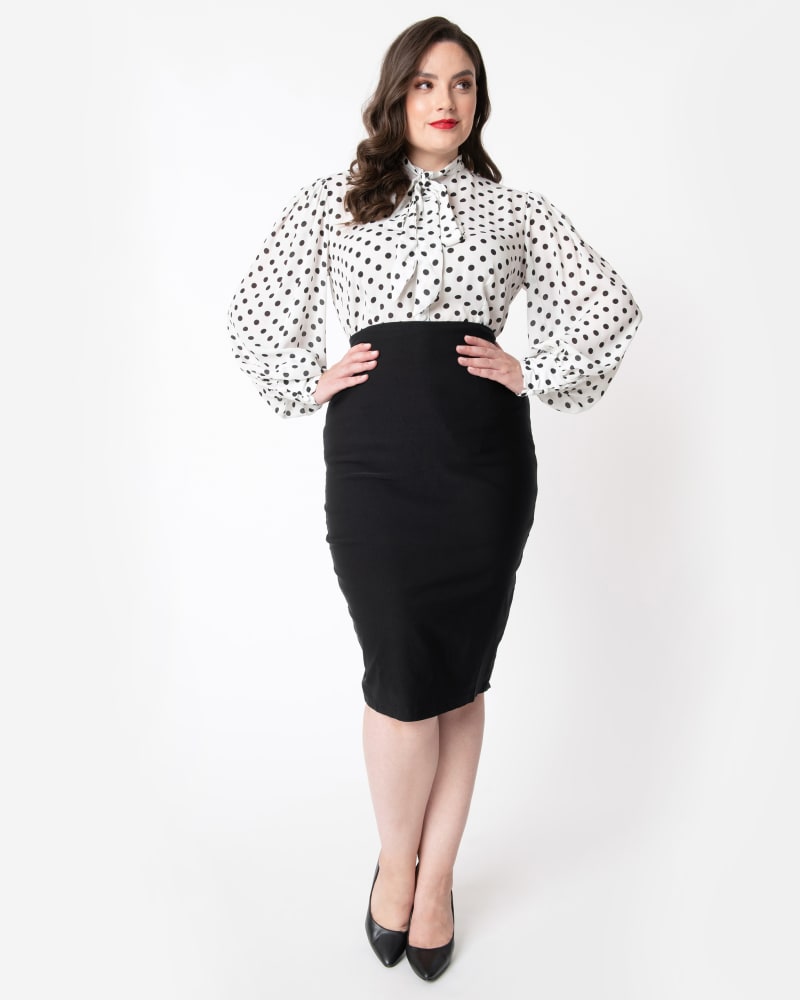 Black high waisted tube skirt top
